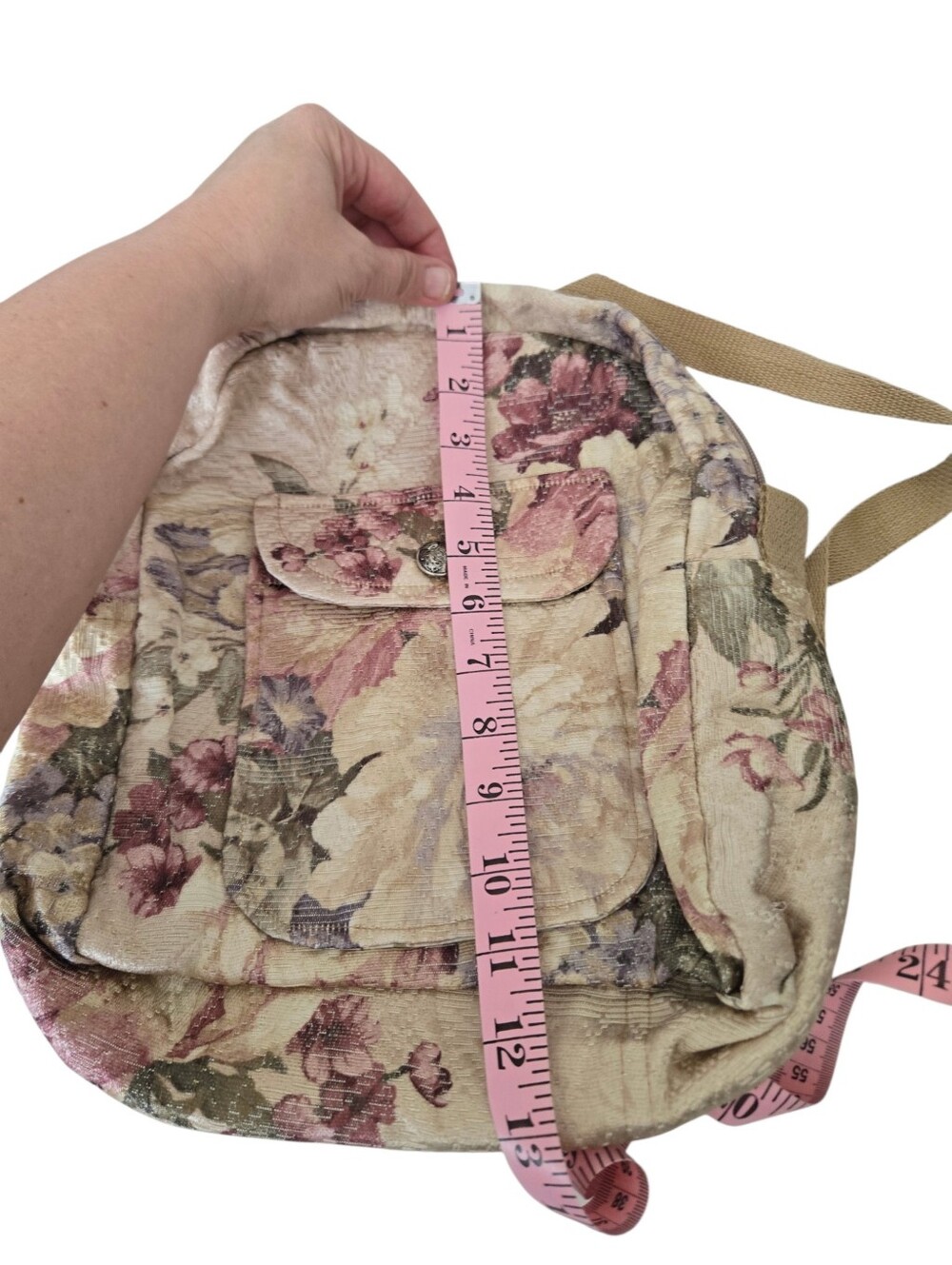Vintage Floral Tapestry Backpack Cottagecore Grannycore Gobelin Bag - Picture 3 of 5